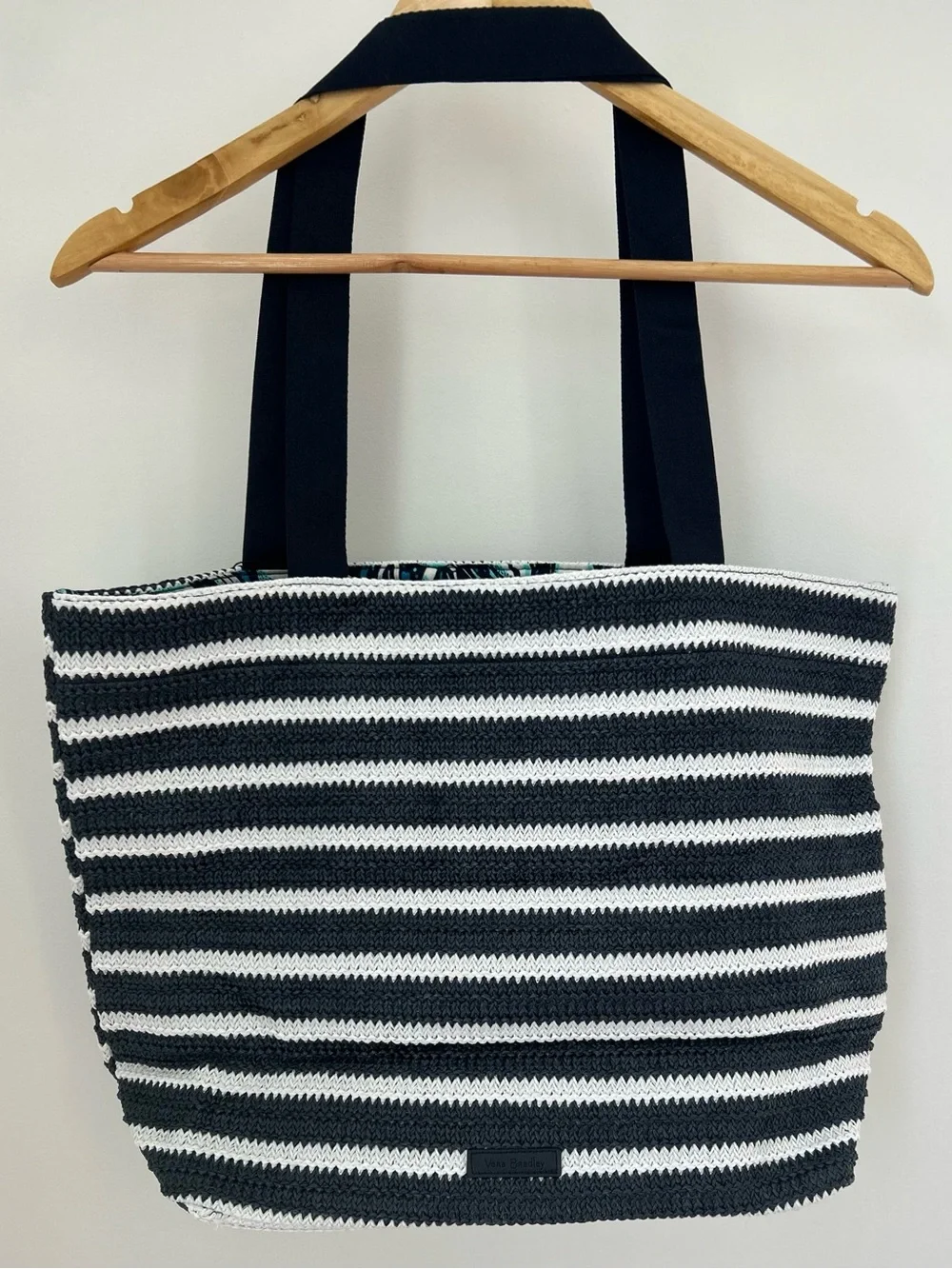 Vera Bradley Straw Tote Bag Sailboat Beach Summer Large Like New - Picture 2 of 4